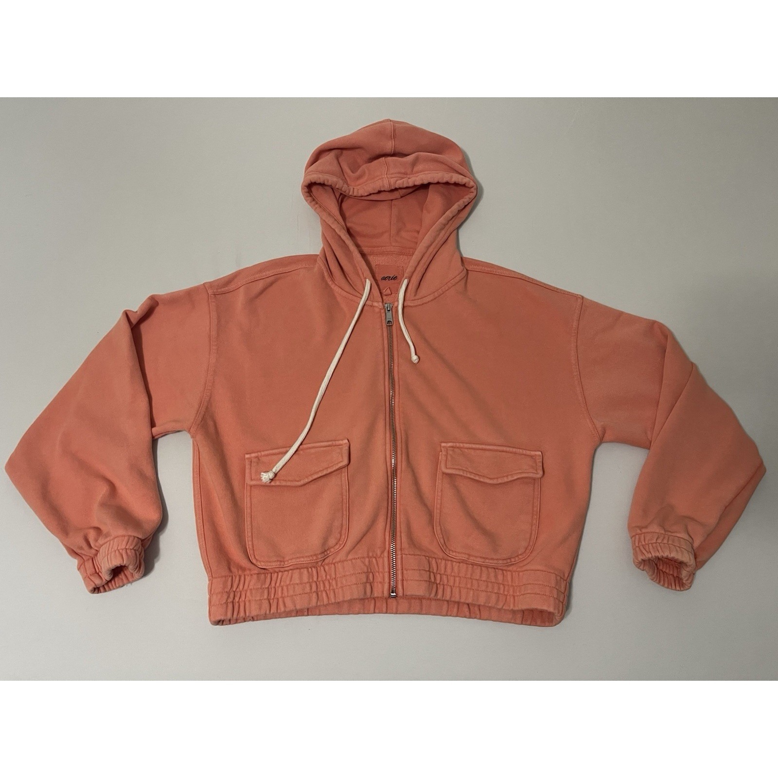 Aerie Hoodie Womens M Peach Pullover Boxy Crop Fit